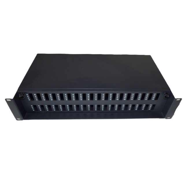 144 fiber 2U patchpanel SysM LC-Quad Svart, 36xLC-Quad 
