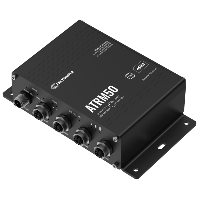 Teltonika ATRM50 5G-ruter M12-Eth 5G, 4xM12-Eth, WiFi5, 2 SIM, eSIM 