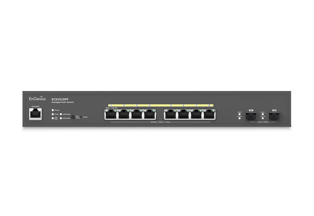 EnGenius ECS2510FP Cloud Switch 8x 2.5GbE | 2x 10G SFP+ | PoE+ 240W 
