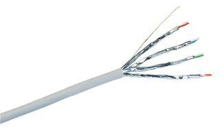 4par Cat 6A U/FTP LSOH Nettverkskabel Lasun, Skjermet Lys gr&#229;