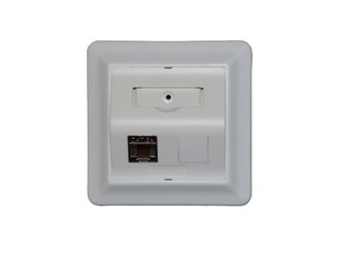 Skråuttak 84x84 m/1xENM Cat6A STP Nettverksuttak inkl. modul