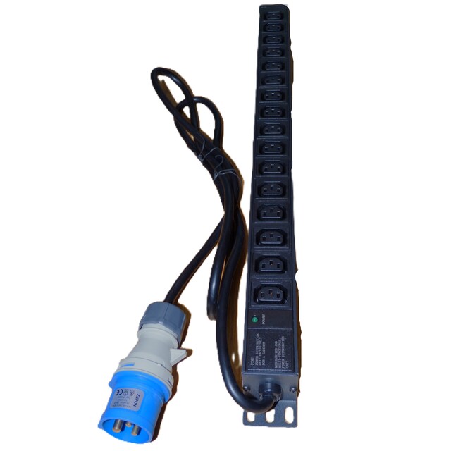 Vertikal PDU 16 x230V C13 uttak, 2 m Strømlist for vertikal montering, 16A 