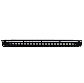 19&quot; 24 port 1U  JYH  Patchpanel Keystone Svart