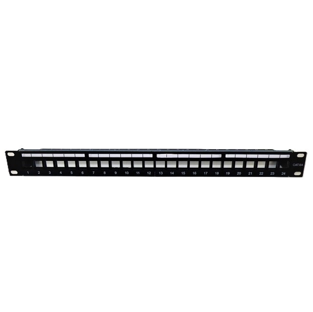 19" 24 port 1U  JYH  Patchpanel Keystone Svart 
