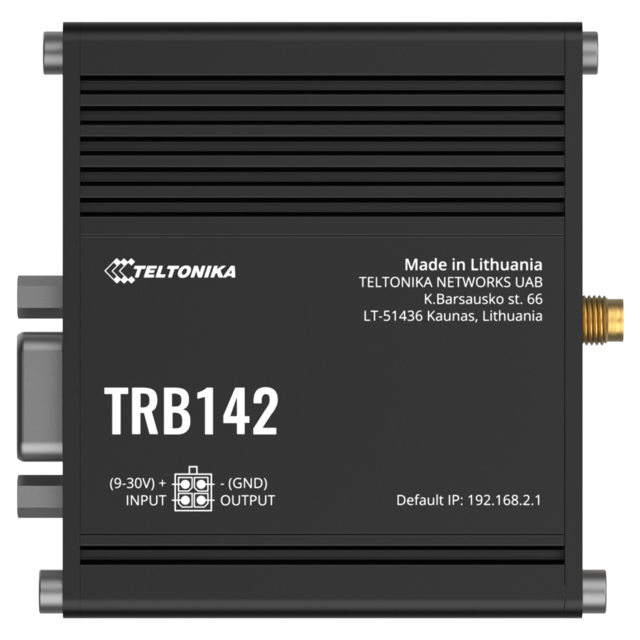 Teltonika TRB142 LTE Cat1-gateway 1 RS232, 1 SIM, 1 antenne, Cat1 LTE 
