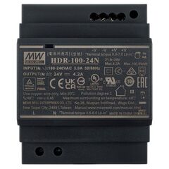 Industriell strømforsyning100W/24V HDR-100+24N,4,2A 24W, Mean Well