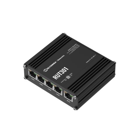 Teltonika RUT301 Ethernet-ruter 4+1 Eth 10/100, IO, managed RMS