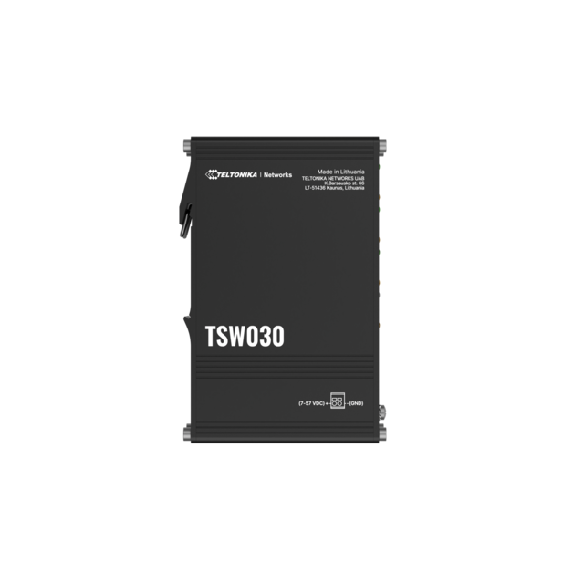 Teltonika TSW030 industriell switch 8x 10/100 Mbps, med integrert DIN-skinne 