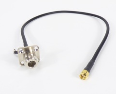 Antenneovergang N-hun panel / SMA-han 1m. LMR200  kabel med N-hun /SMA-han