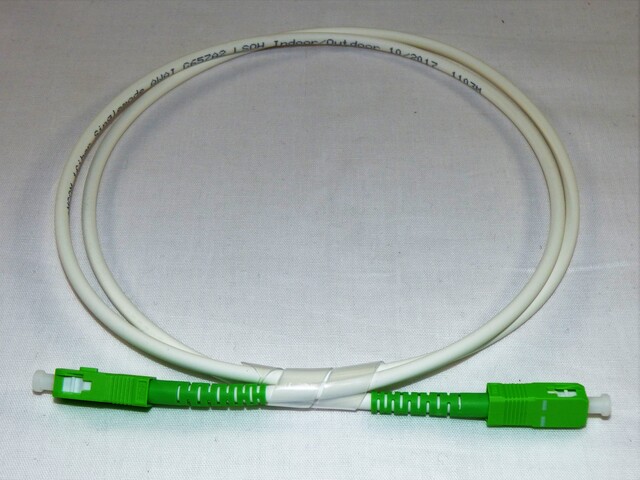 SC/apc-SC/apc 0.75m smplx hvit abo SM Fiberpatch/Patchkabel/Fibersnor 