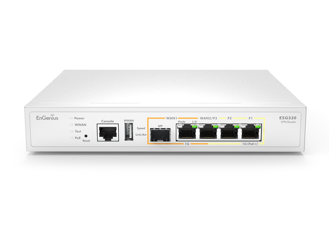 Engenius ESG320 Gateway3 4G 1SFP 3xGbE PoE, 1xGbE PoE+, 1xSFP 