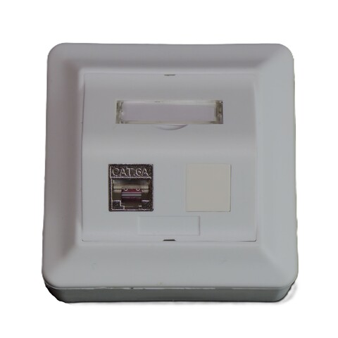 Smartbox p&#229;vegg hvit m/1xENM STP Cat6A Nettverksuttak inkl. moduler 84x84x57