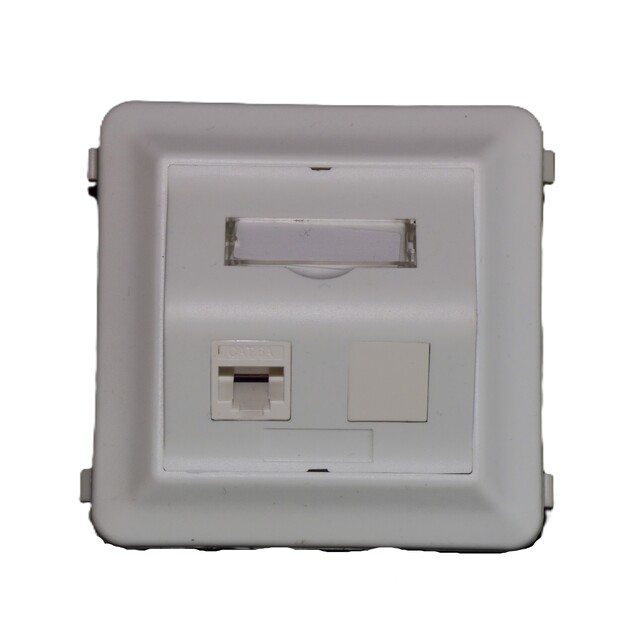 Kanaluttak f/TEK/INKA m/1xENM UTP Keyst Skråuttak 6010ABC+Monteringsramme+Cat6A 