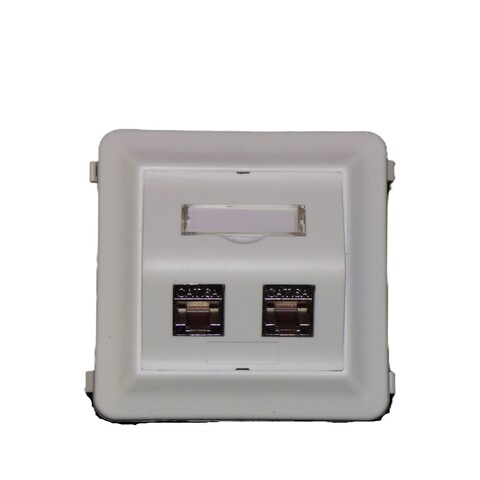 Kanaluttak f/TEK/INKA m/2xENM STP Keyst Skr&#229;uttak 6010ABC+Monteringsramme+Cat6A