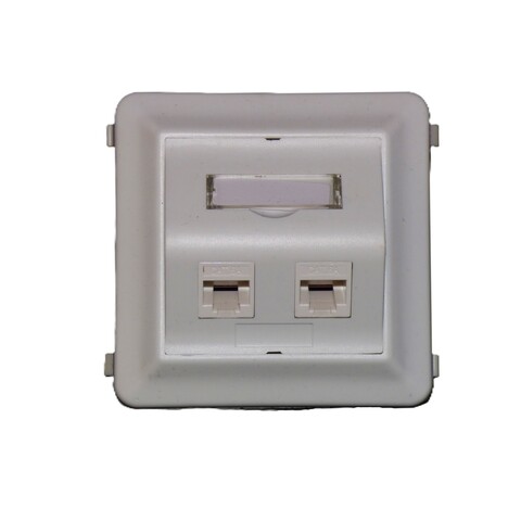 Kanaluttak f/TEK/INKA m/2xENM UTP Keyst Skr&#229;uttak 6010ABC+Monteringsramme+Cat6A