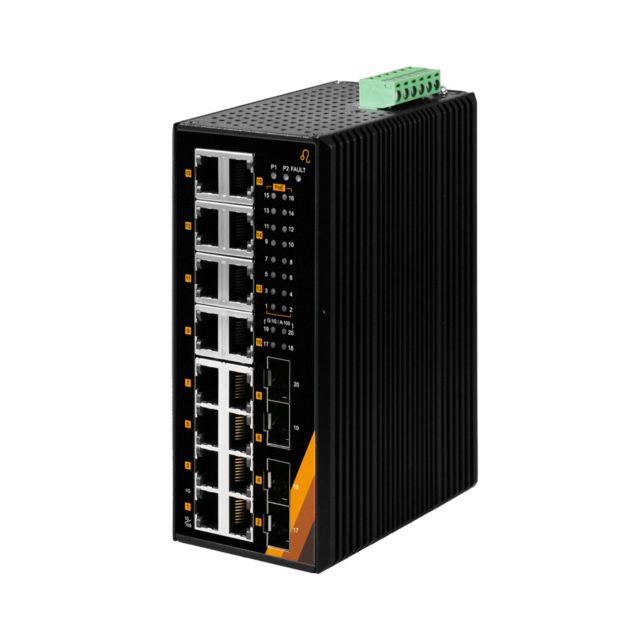 Leonton PG2-2004-SFP Switch 20-Port industriell Gb PoE+ 