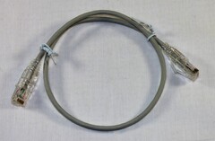 Patchkabel tynn Cat 6 U/UTP - 2,0m Grå-hvit, tynn D:3,5mm patchkabel, LSZH