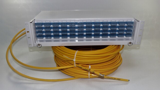 192 fiber SM QXXI LC 30meter (2x96f) Preterminert montert i 2,5U patchpanel 