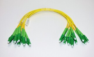 LC/apc-LC/apc 15cm Loopsnor simplex 10pk Patchkabel / Fibersnor SM G657.A1 gul