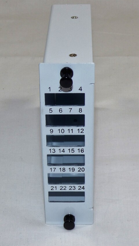 3U 35mm LGX kassett 24 fiber LC 6xLC Quad