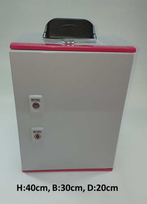 Ute-skap for Kamera - 4G 600/100,4PoE+3 Bundel: IP66 Skap, Ruter, 4PoE+3TP, PSU