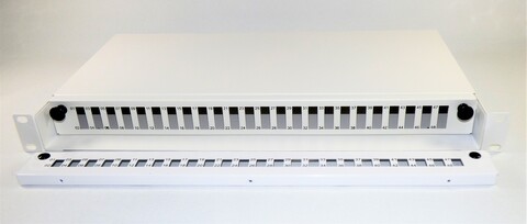 48 Fiber 1U Patchpanel Serie-E LC-Duplex Hvitt 1U 19&quot;