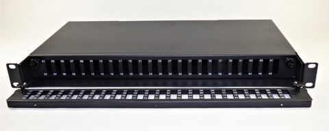 96 fiber patchpanel SysM LC-Quad Svart 1U