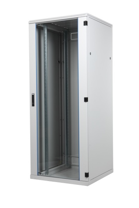 42U Gulvskap 19" 80x80 EMKA Glas/Met Grå EMKA Systemlås, BKT 