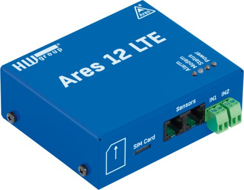 HWg-Ares 12 LTE-termometer, inkl. sensor med epost- og SMS-varsling