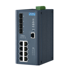 Advantech EKI-7712G-4FPI 8-port Gigabit PoE, 4-port GbE/SFP