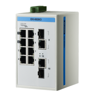 Advantech EKI-5629CI 8-p 10/100, 2-p GbE/SFP, ATEX/C1D2/IECEx