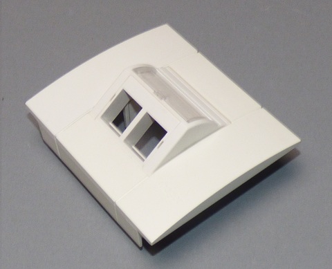 Kanaluttak for Hager 2xKeystone RAL9010 uten moduler, utg&#229;ende modell