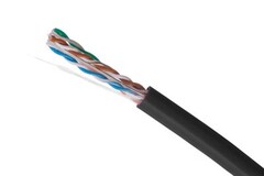 4par Cat 6 U/UTP PE  Black outdor cable Nettverkskabel Utend&#248;rs 305m trommel.