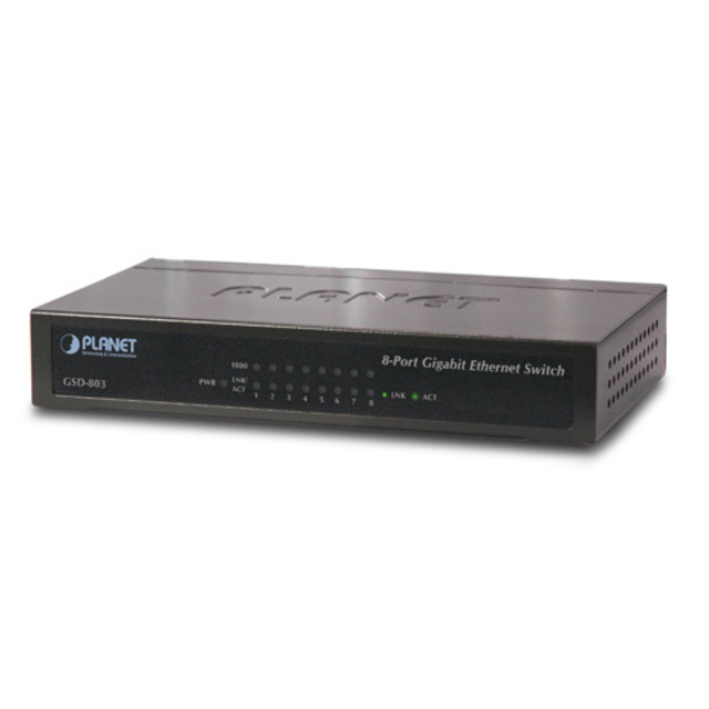 BRUKT GSD-803 8-port 10/100/1000Mbps Kun lagerbeholdning tilgjengelig 